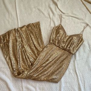 Bari Jay Gold Sequin Gold Bridesmaid Dress size 4 (small) style #1624